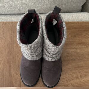 Muk Luks Gray and Brown Ankle Boots